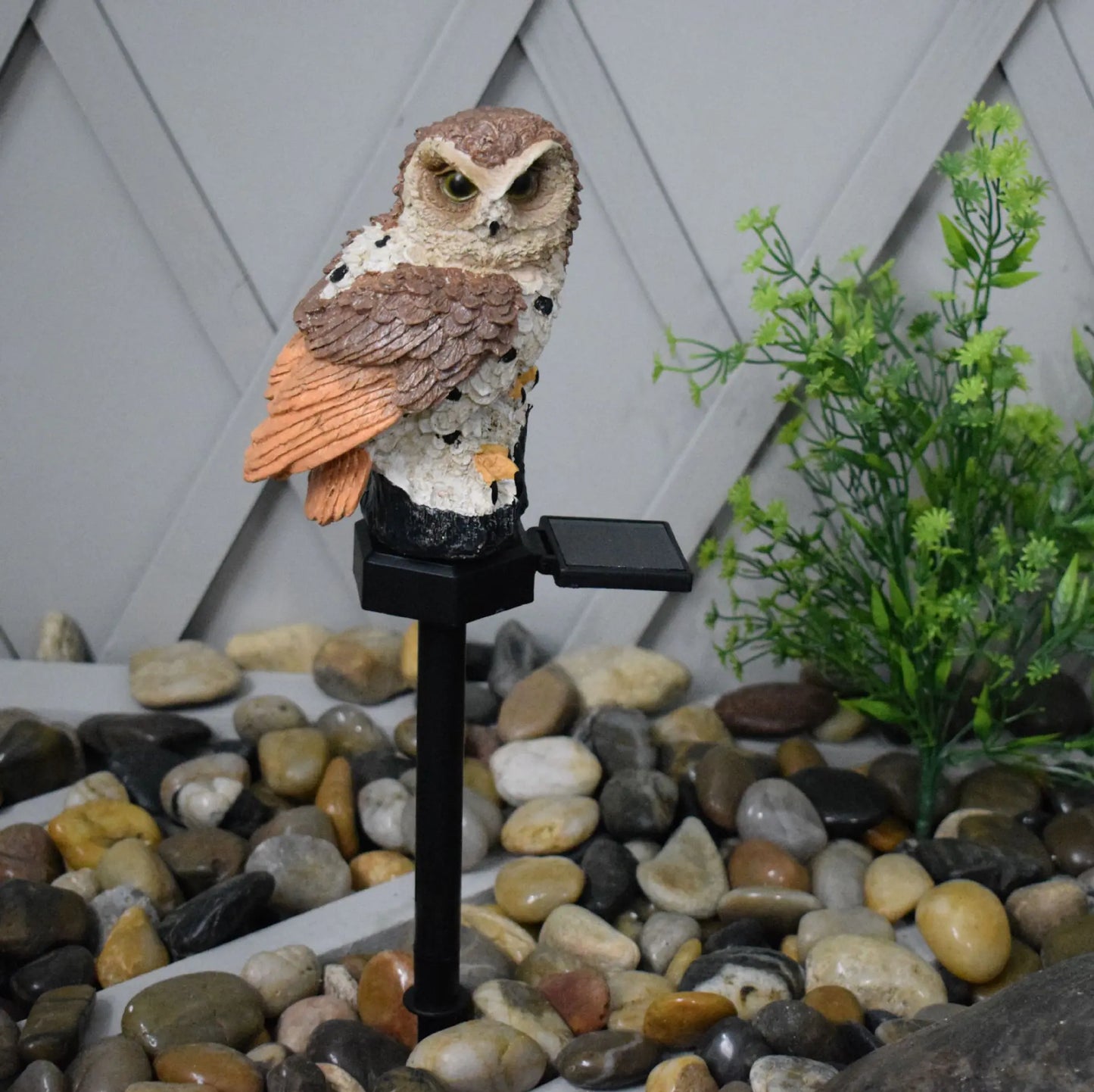 Solar Owl Garden Stake Light - Resin Outdoor Decor