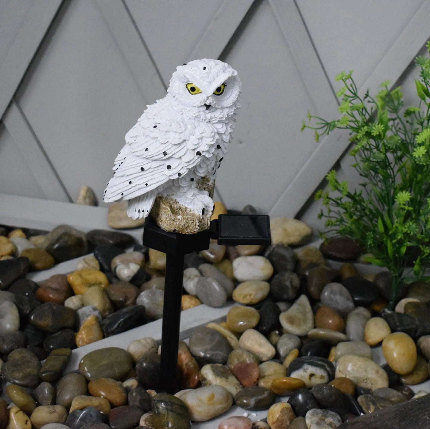 Solar Owl Garden Stake Light - Resin Outdoor Decor