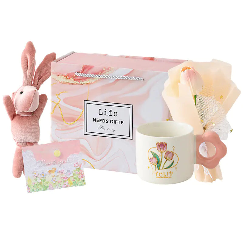 Ceramic Tulip Mug Gift Box for Friends and Occasions