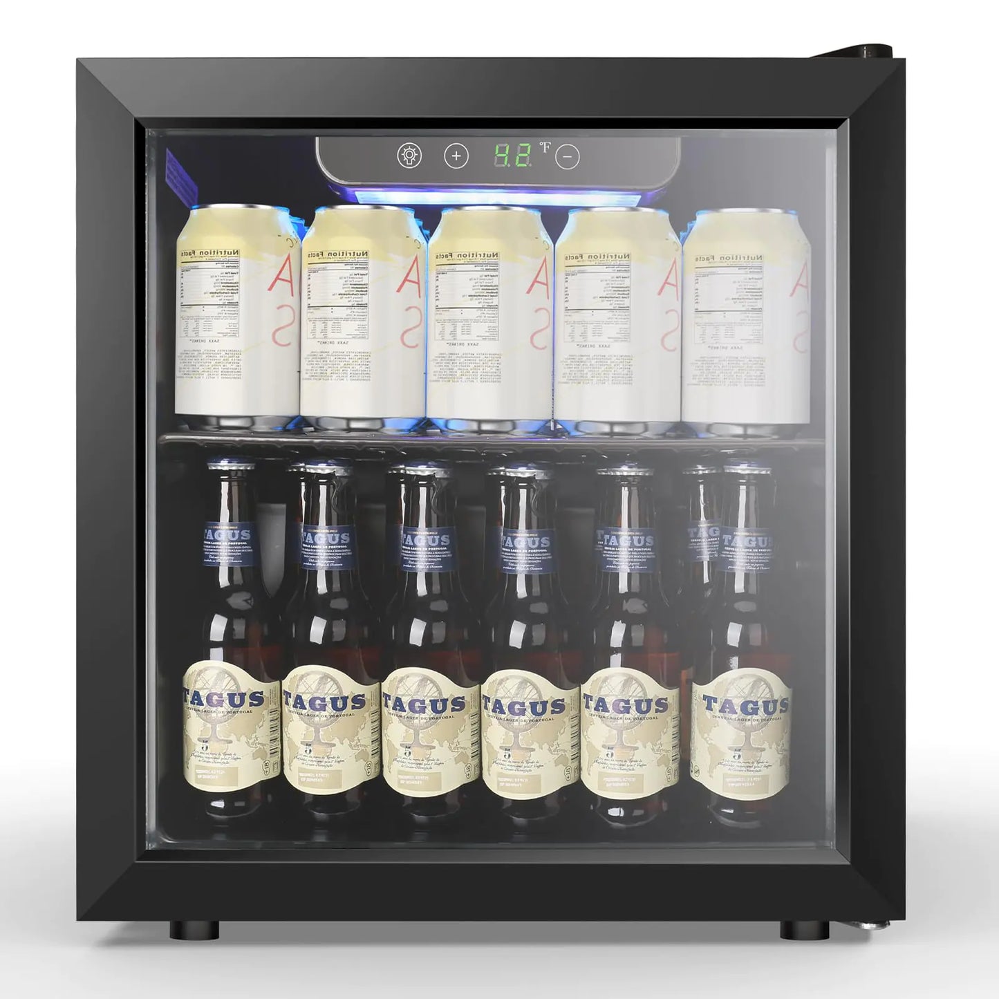 Electactic Wine Cooler 12 Bottle/48 Can Beverage Refrigerator Mini Fridge Glass Door with Adjustable Shelves Digital Temperature Display Freestanding Small Wine Fridge for Soda Wine or Beer