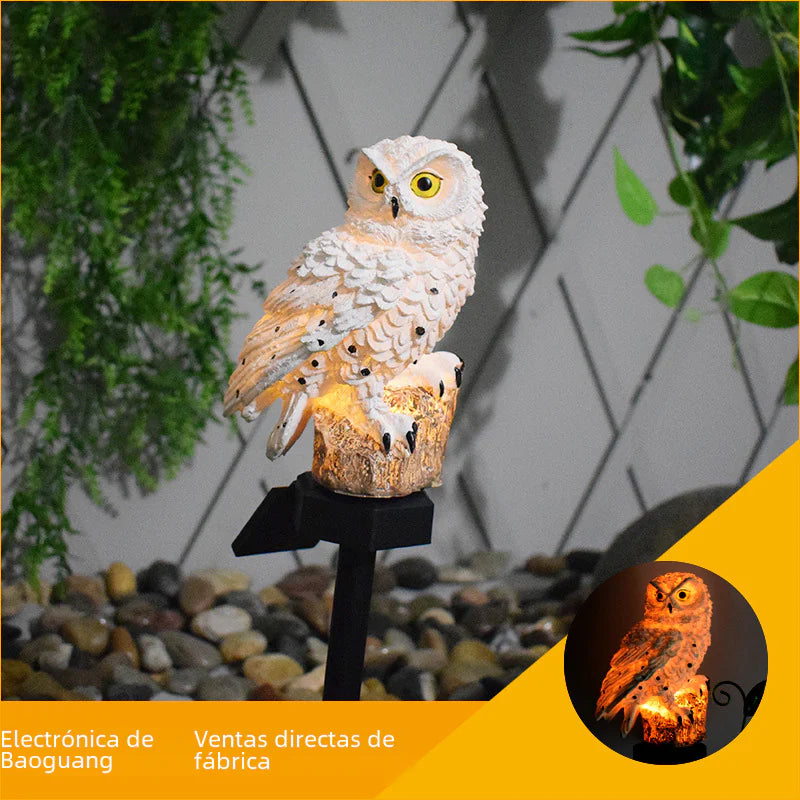 Solar Owl Garden Stake Light - Resin Outdoor Decor