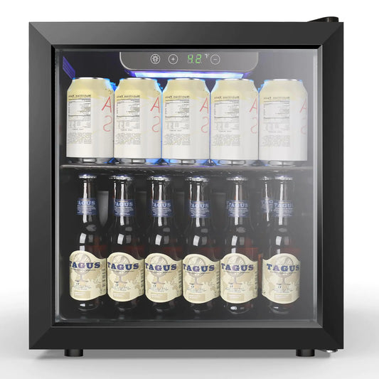 Electactic Wine Cooler 12 Bottle/48 Can Beverage Refrigerator Mini Fridge Glass Door with Adjustable Shelves Digital Temperature Display Freestanding Small Wine Fridge for Soda Wine or Beer