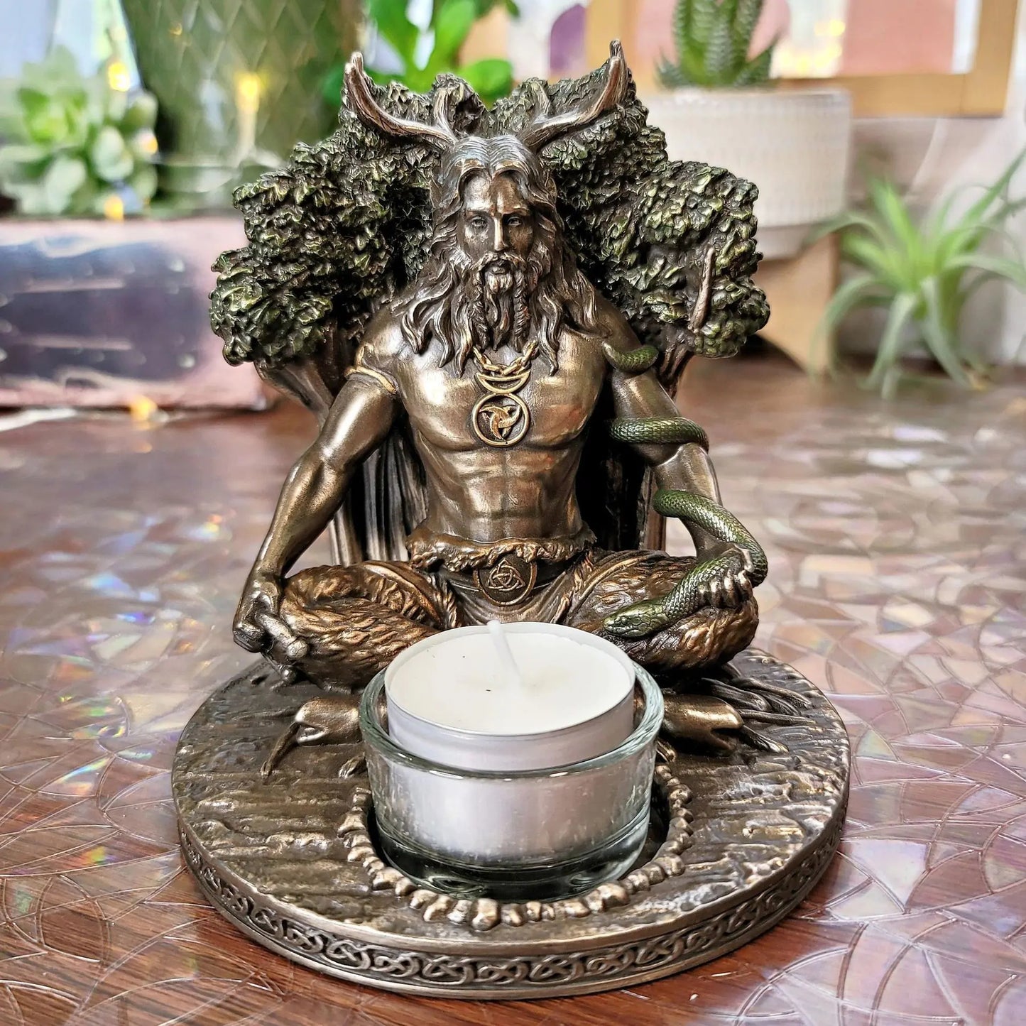 Miniature Men Statue Candlestick for Home and Garden Decor